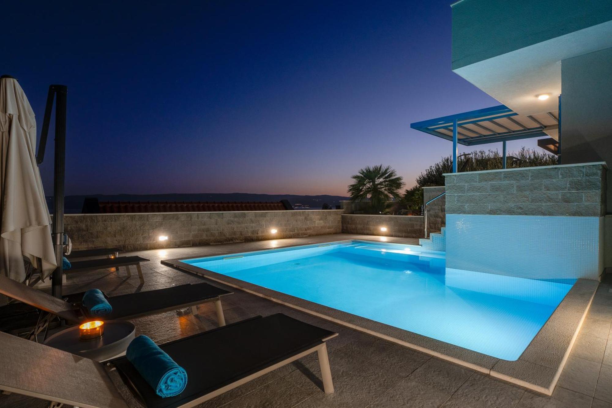 Villa Allegra With 32Msq Heated Pool, 300M Far From Sandy Beaches, Open Sea View Omiš Exterior foto